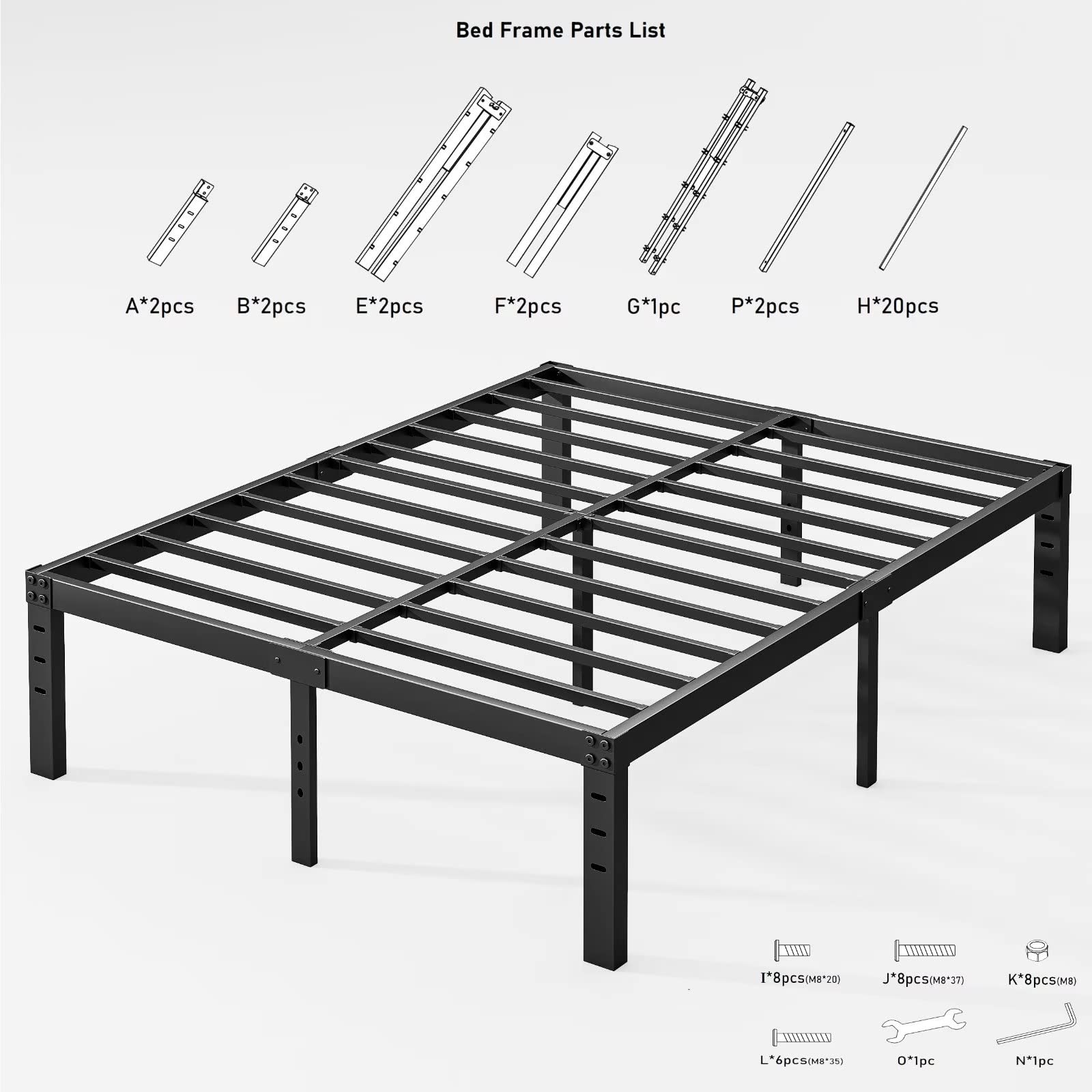 Amazon｜EZBeds キングサイズベッドフレーム 高さ14インチ